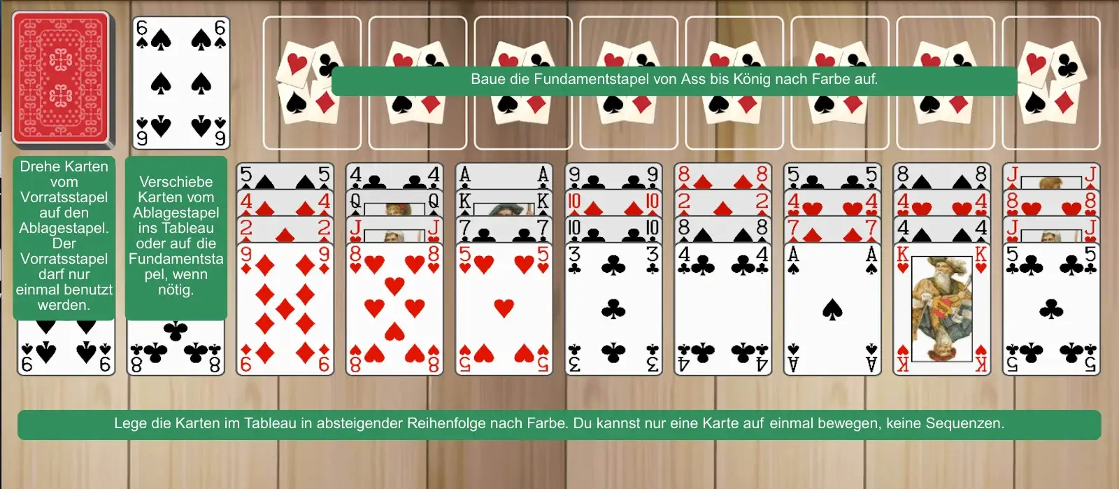 Spielbereiche von Forty Thieves Solitaire